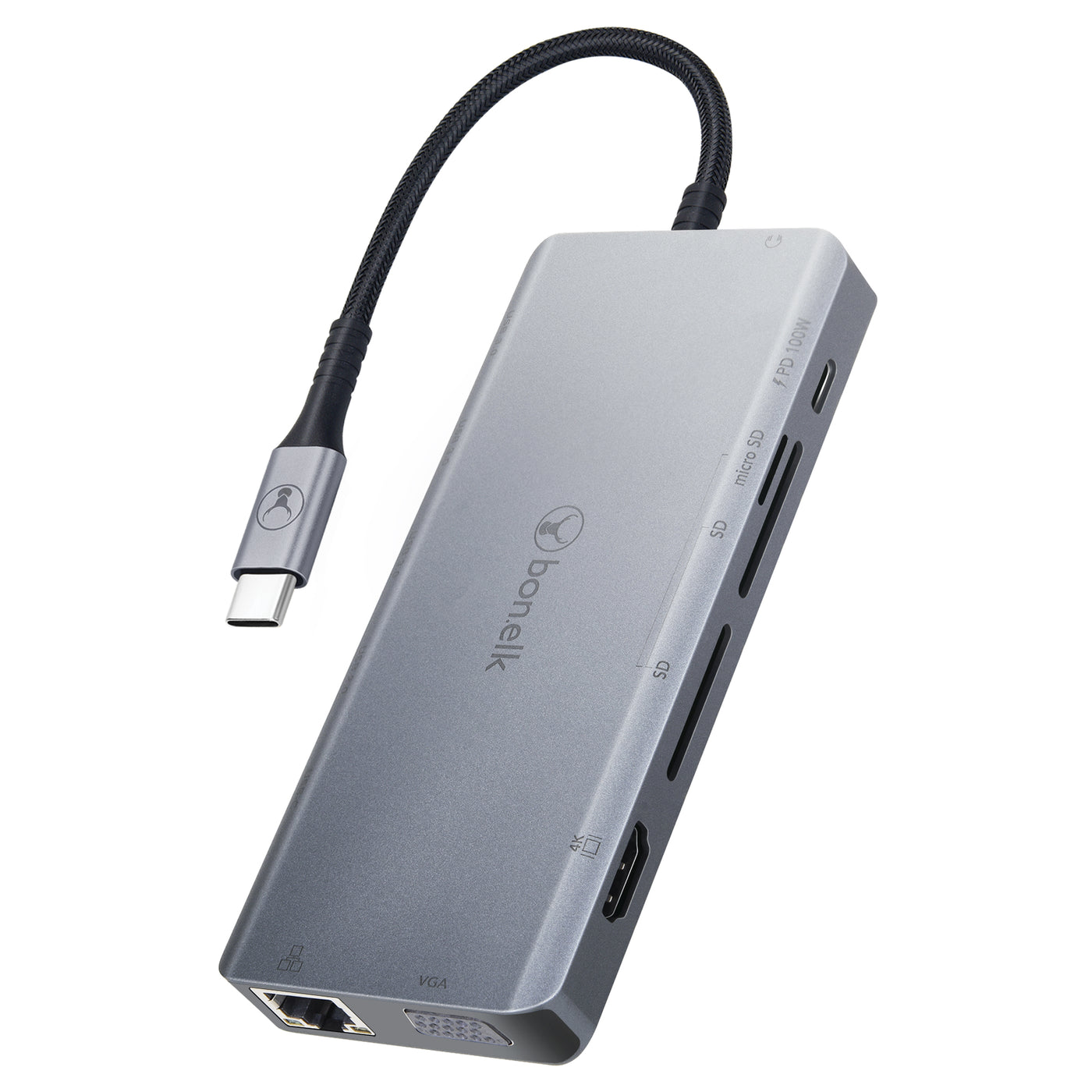 Bonelk Long-Life USB-C to 13in1 Multiport Hub - Space Grey