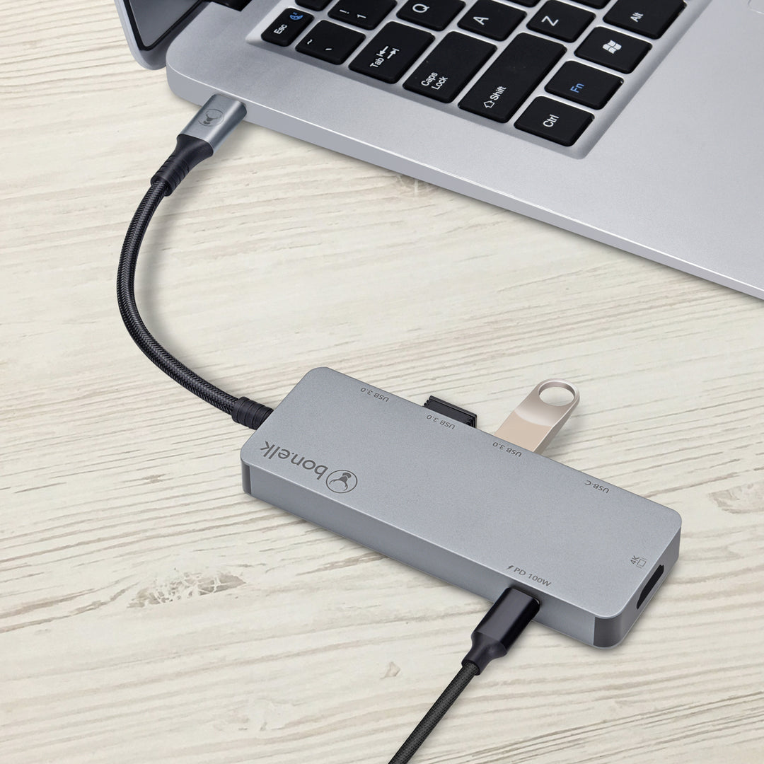 Bonelk Long-Life USB-C to 6in1 Multiport Hub - Space Grey