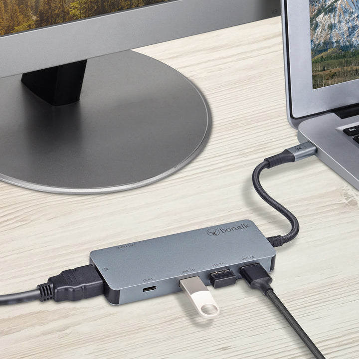 Bonelk Long-Life USB-C to 6in1 Multiport Hub - Space Grey