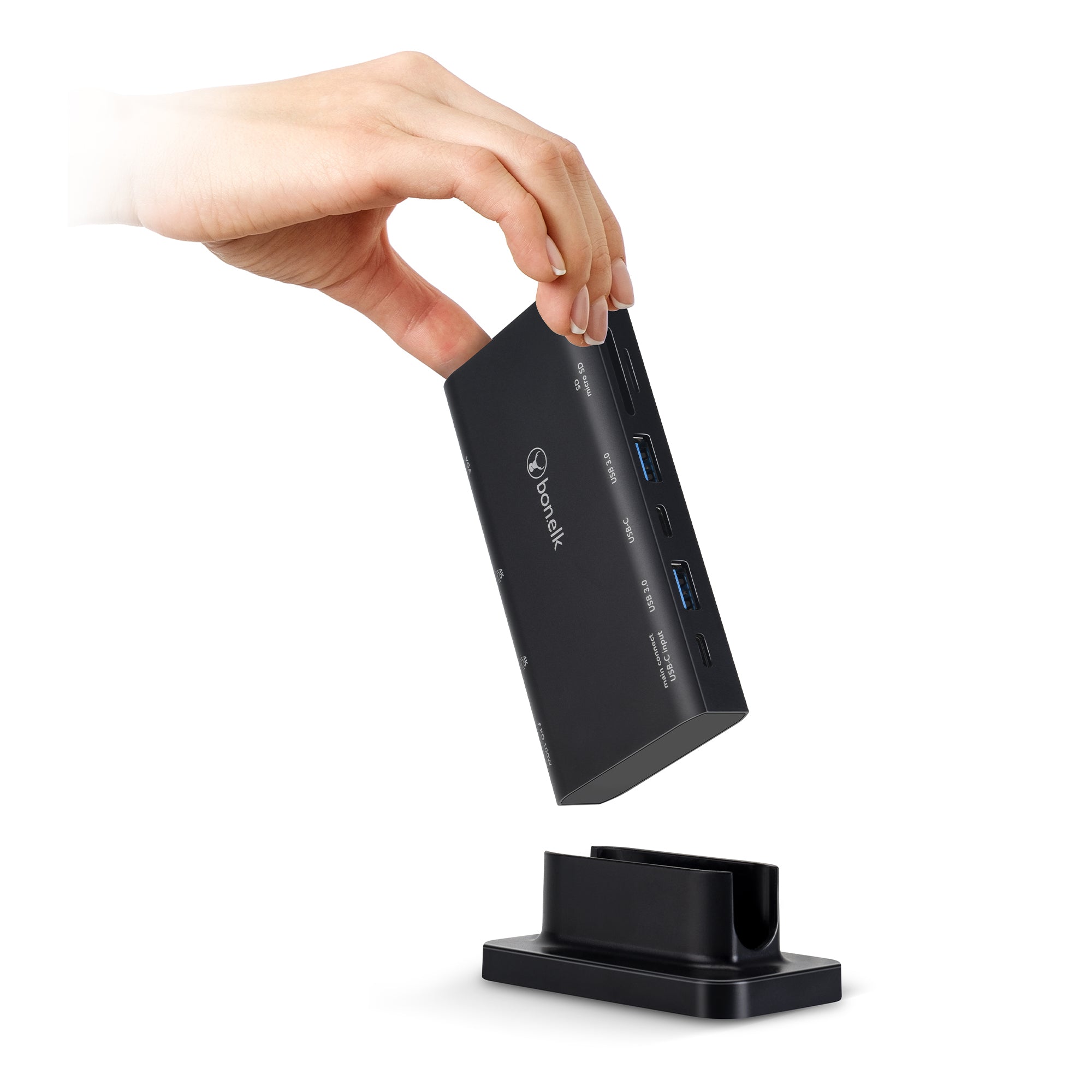 Bonelk Long-Life USB-C to 9in1 Multiport Desktop Hub - Black