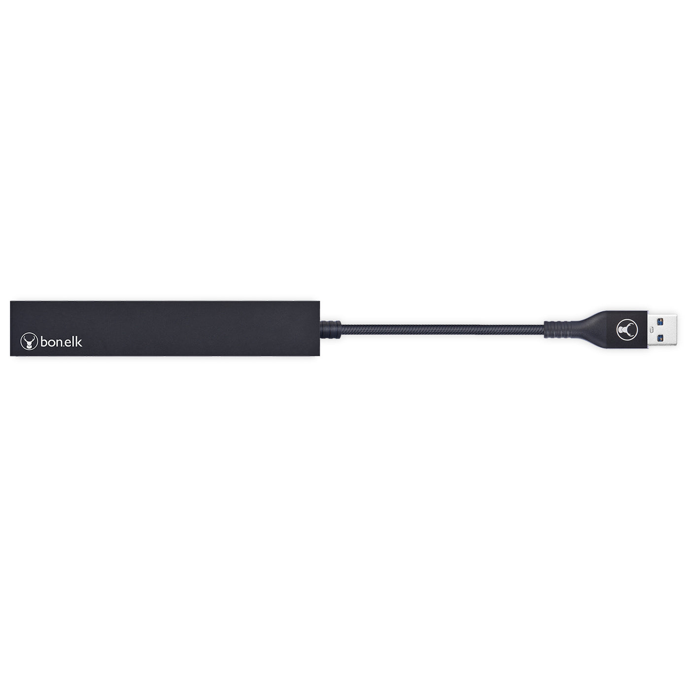 Bonelk Long-Life USB-A to 4 Port USB 3.0 Slim Hub - Black