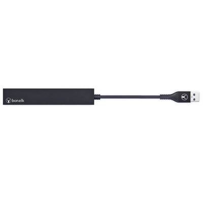 Bonelk Long-Life USB-A to 4 Port USB 3.0 Slim Hub - Black