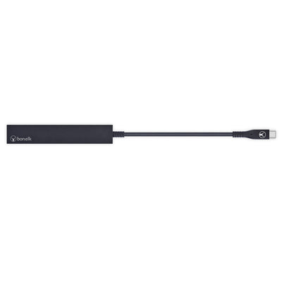 Bonelk Long-Life USB-C to 4 Port USB 3.0 Slim Hub - Black