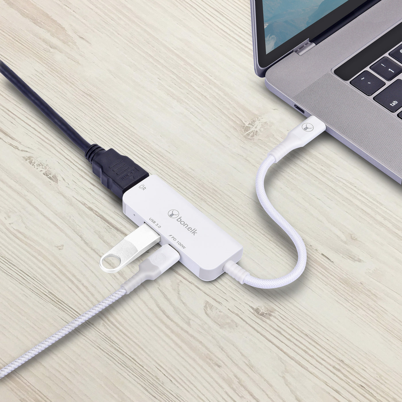 Bonelk Long-Life 3in1 Multiport Hub  - White