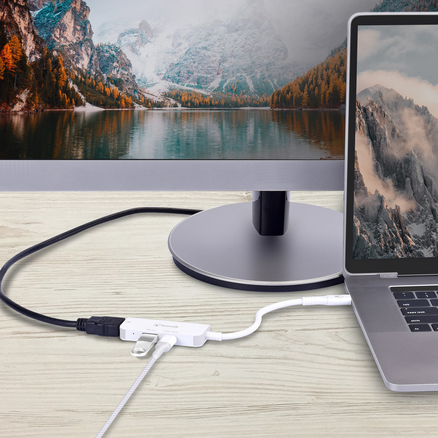 Bonelk Long-Life 3in1 Multiport Hub  - White