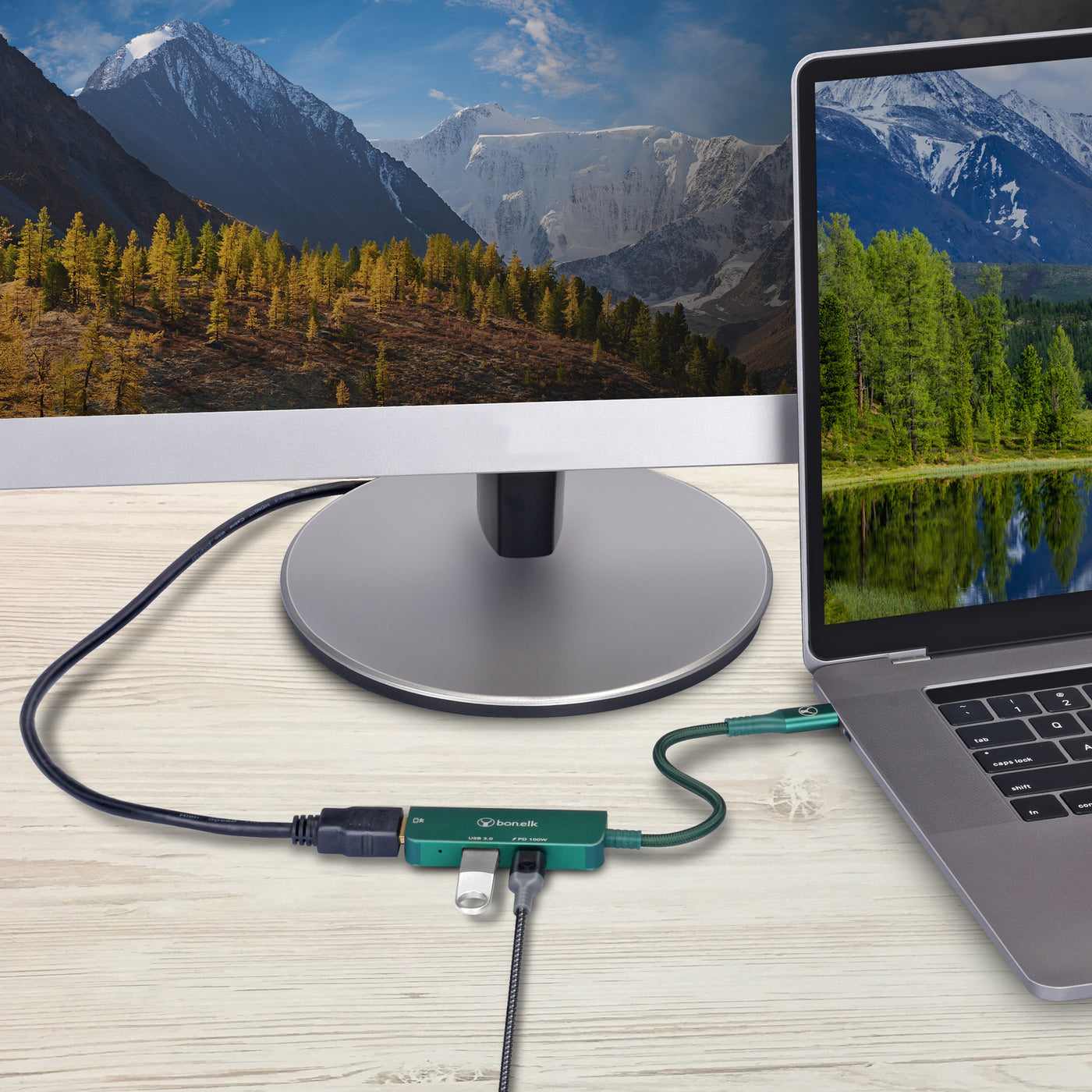 Bonelk Long-Life 3in1 Multiport Hub  - Green