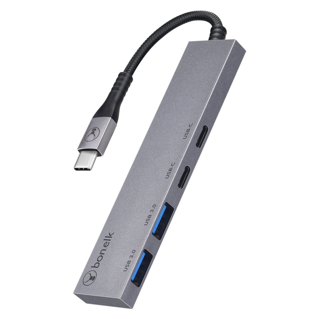 Bonelk Long-Life USB-C to USB-C/USB-A 4 Port Hub - Space Grey