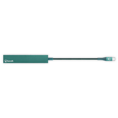 Bonelk Long-Life USB-C to 4 Port USB 3.0 Slim Hub - Green