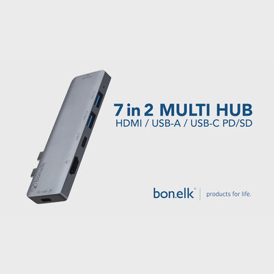 Bonelk 7in2 USB-C Multiport Hub - Space Grey